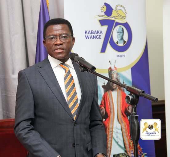Katikkiro of Buganda, Owek. Charles Peter Mayiga, speaks during the launch of the organizing committee for Kabaka Mutebi II’s 70th birthday celebrations Katikkiro of Buganda, Owek. Charles Peter Mayiga, speaks during the launch of the organizing committee for Kabaka Mutebi II’s 70th birthday celebrations